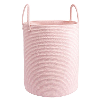 Woven Cotton Rope Laundry Basket, 15" x 20" Laundry Hamper, Oatmeal
