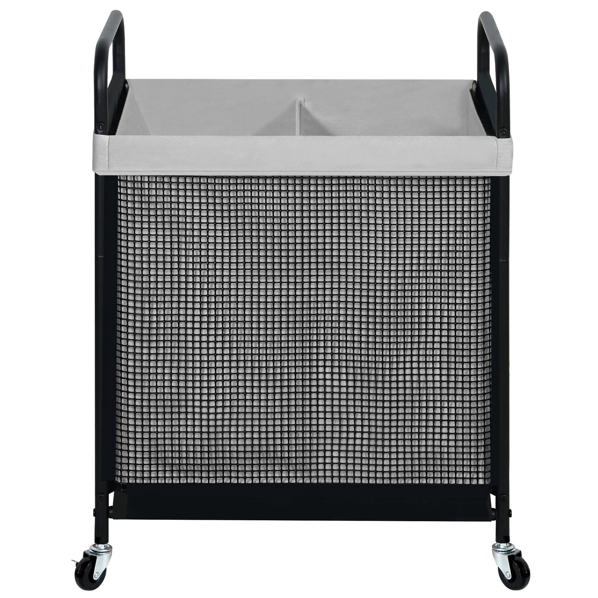 STO STO Laundry Hamper 2 Section, 100L Rolling Laundry Sorter Cart with Removable and Washable Liner Bag, Clothes Hamper with Wheels and Metal Handle for Laundry Room and Bedroom