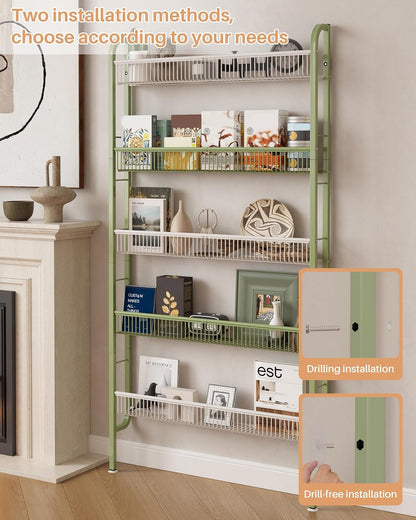 UMDONX Narrow 5-Tier Behind-the-Door Bathroom Storage Rack