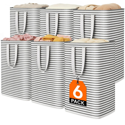 Lifewit 80L Large Laundry Baskets, Laundry Hampers Bags, 2 Pack, Beige