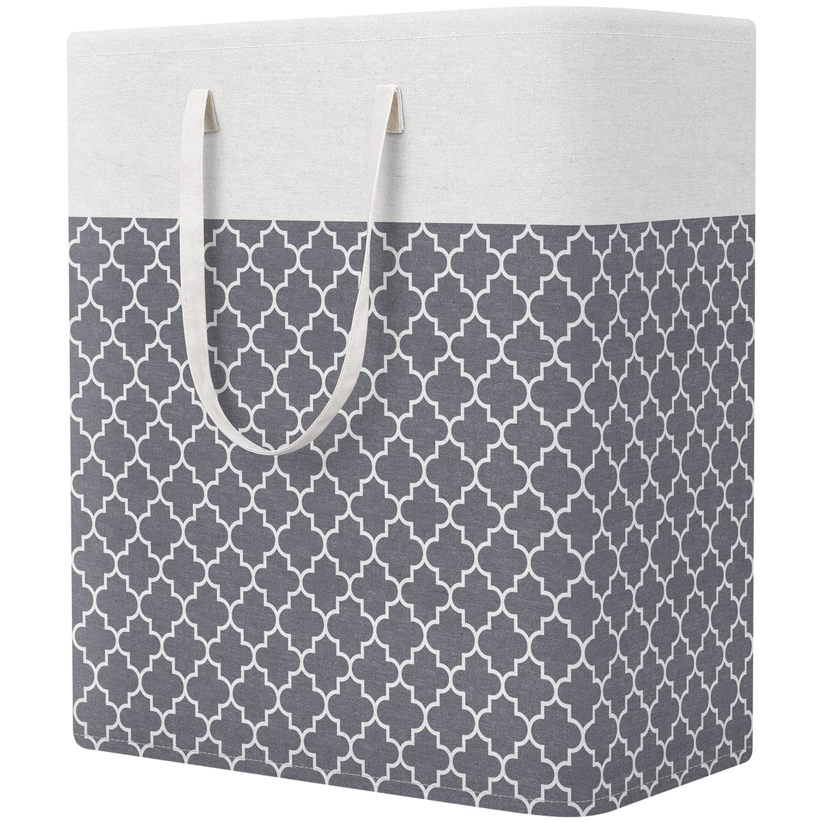 StorageRight Laundry Basket Hamper, 75L Collapsible Clothes Storage, Grey