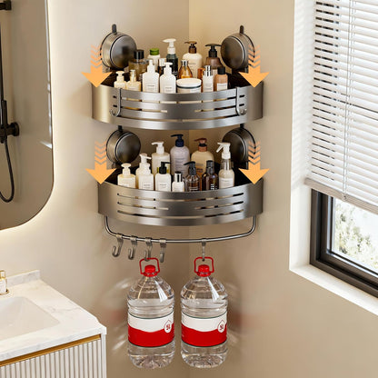 Aluminum Shower Caddy(2-Pack Gray),Shower Shelves for Wall.