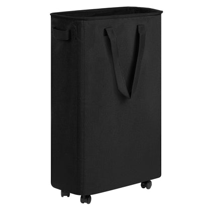 efluky Slim Laundry Hamper with Wheels, Rolling Laundry Basket for Clothes, Small Laundry Basket for Bedroom, Dorm and Laundry Room, 60L Beige