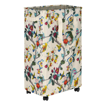 efluky Slim Laundry Hamper with Wheels, Rolling Laundry Basket for Clothes, Small Laundry Basket for Bedroom, Dorm and Laundry Room, 60L Beige