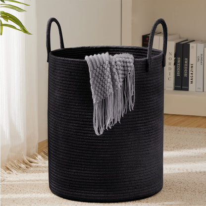 YOUDENOVA Jute Rope Laundry Hamper Basket, 58L Blanket Basket for Nursery