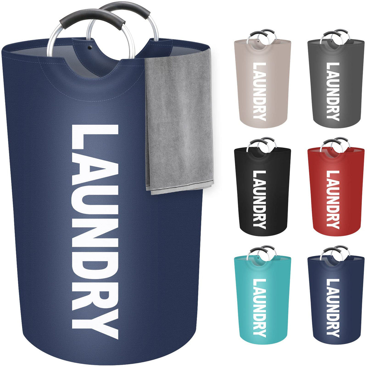 90L Large Laundry Basket, Dirty Clothes Waterproof Laundry Hamper, Red