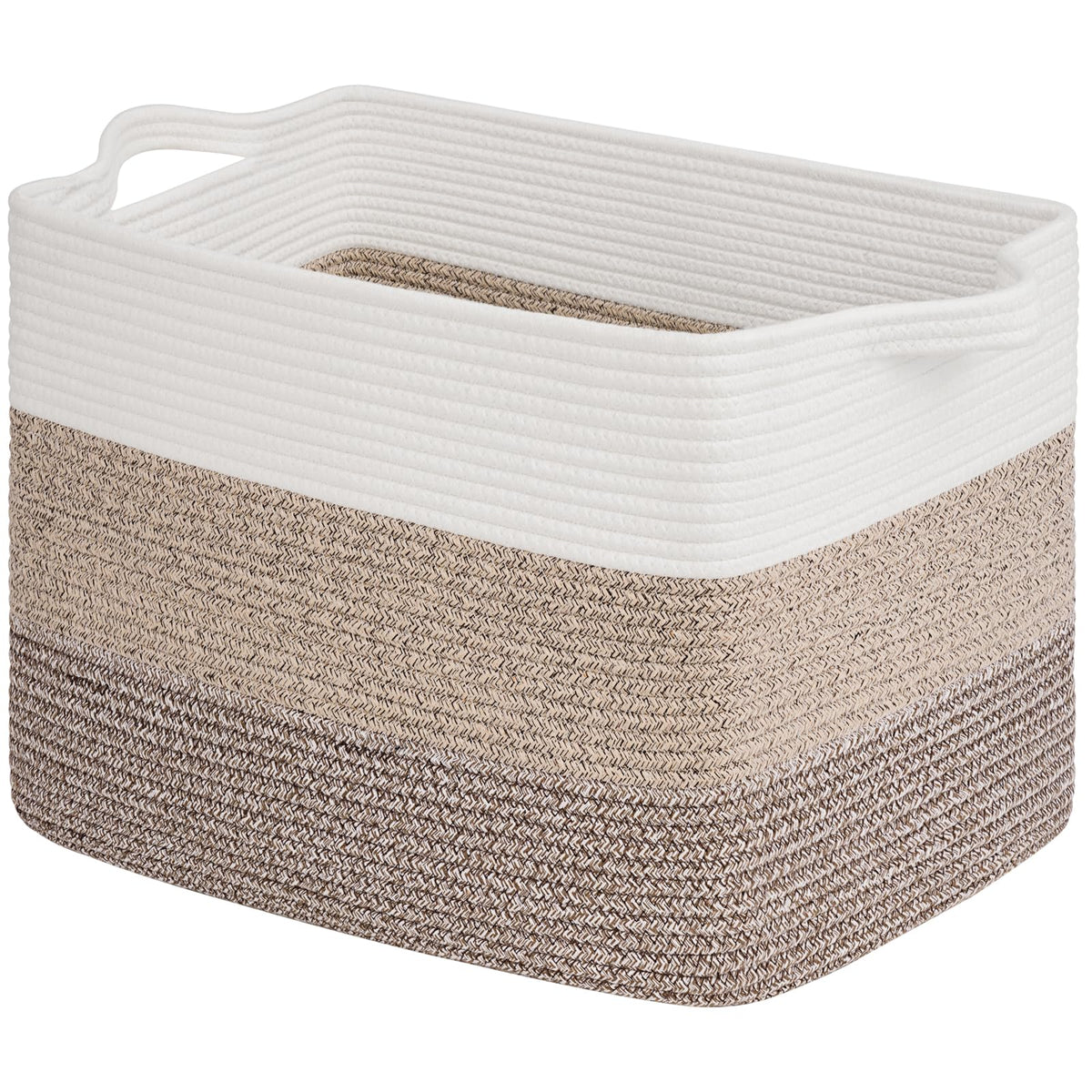 Goodpick Woven Storage Basket for Shelves, 13" x 10" x 9", Black Jute
