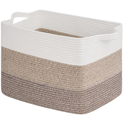 Goodpick Woven Storage Basket for Shelves, 13" x 10" x 9", Black Jute