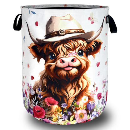 Watercolor Cats Laundry Hamper Oxford Cloth Basket 18.9"x16.5"