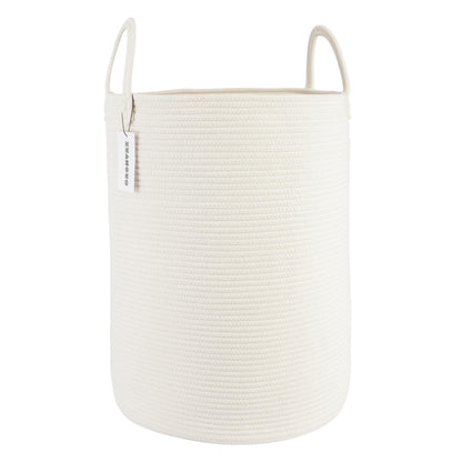 XUANGUO Cotton Rope Laundry Basket Hamper for Girls Kids Baby Nursery Pink