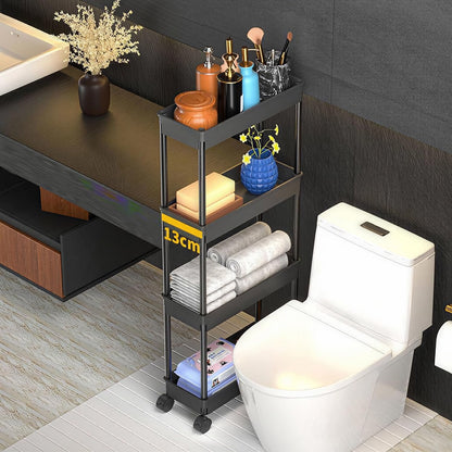 Sooyee 4 Tier Slim Storage Cart, Black