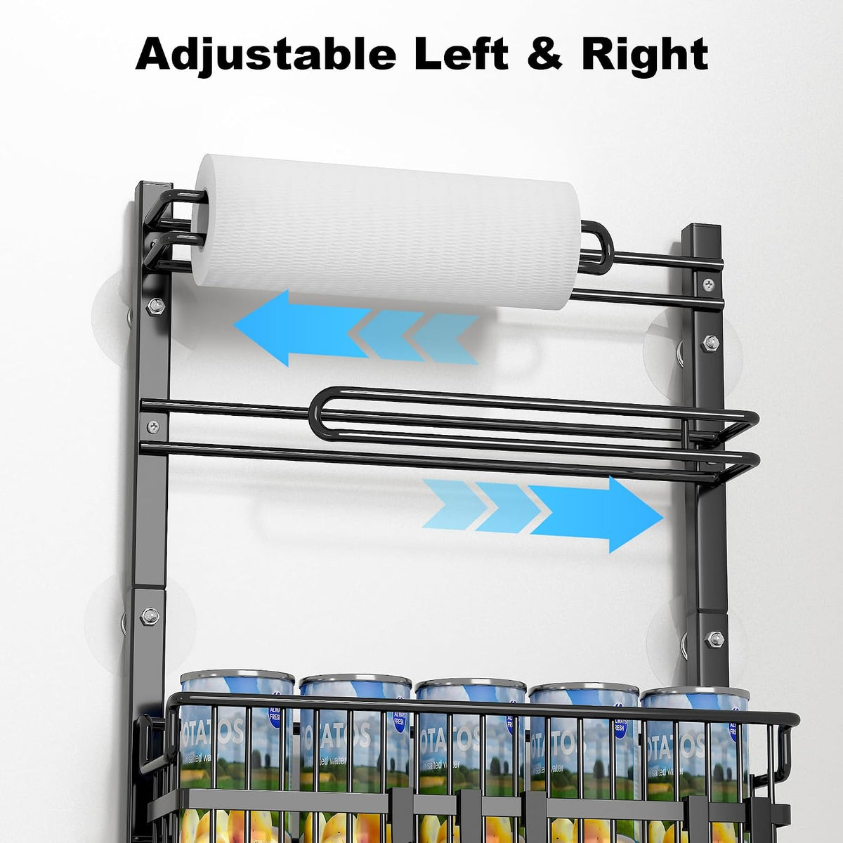 BUKFEN 6-Tier Slim Corner Shelf, Spice Rack Narrow Storage Next to Fridge
