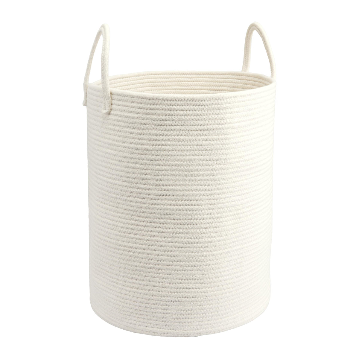 Woven Cotton Rope Laundry Basket, 15" x 20" Laundry Hamper, Oatmeal