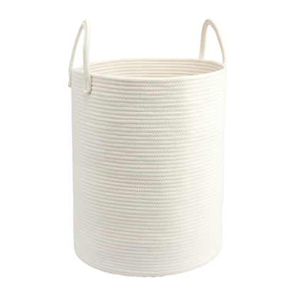 Woven Cotton Rope Laundry Basket, 15" x 20" Laundry Hamper, Oatmeal