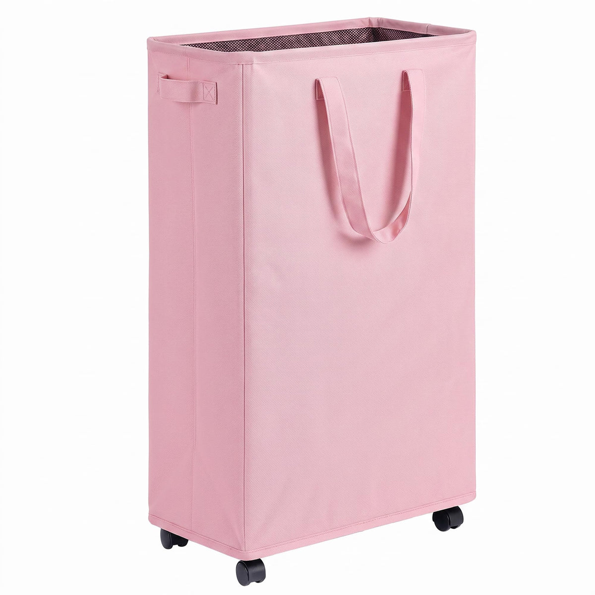 efluky Slim Laundry Hamper with Wheels, Rolling Laundry Basket for Clothes, Small Laundry Basket for Bedroom, Dorm and Laundry Room, 60L Beige