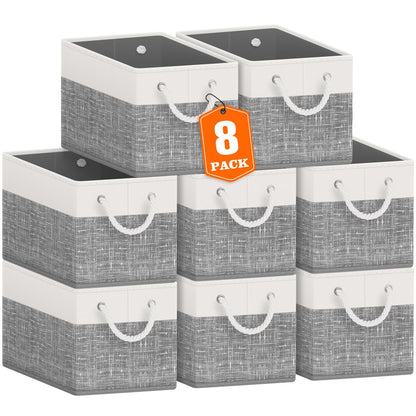 Fab totes Storage Bins Foldable Storage Baskets with Rope Handles