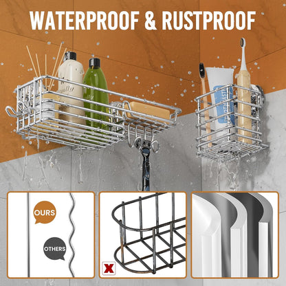 LEVERLOC Shower Caddy Suction Cup, 3 Pack Heavy Duty Bathroom Organizer