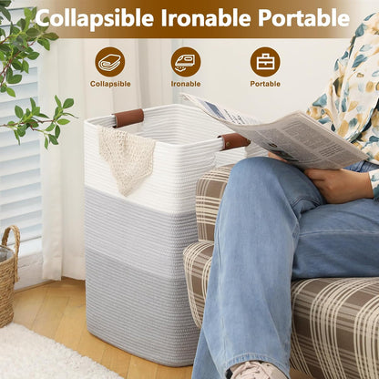 Laundry Hamper 96L Extra Large Laundry Basket, Woven Blanket Basket
