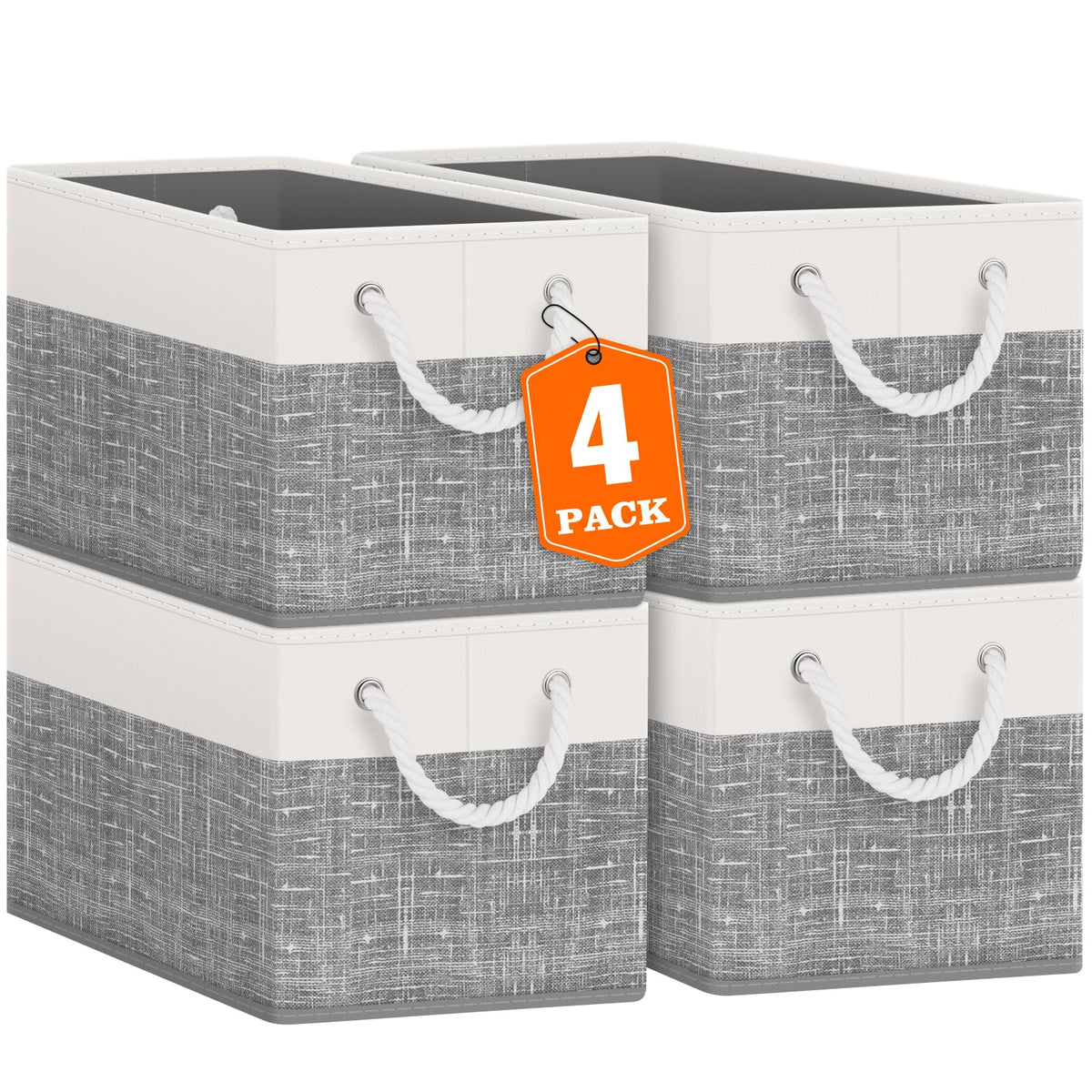 Fab totes Storage Bins Foldable Storage Baskets with Rope Handles