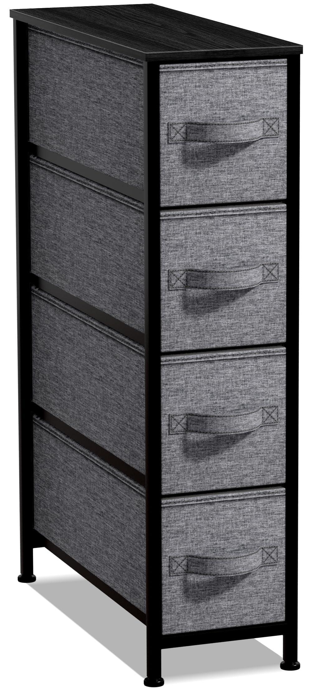 Sorbus 4-Drawer Narrow Dresser for Bedroom (Black/Charcoal)