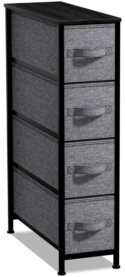 Sorbus 4-Drawer Narrow Dresser for Bedroom (Black/Charcoal)