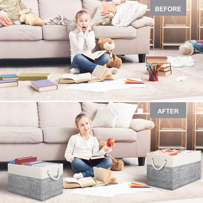 Fab totes Storage Bins Foldable Storage Baskets with Rope Handles