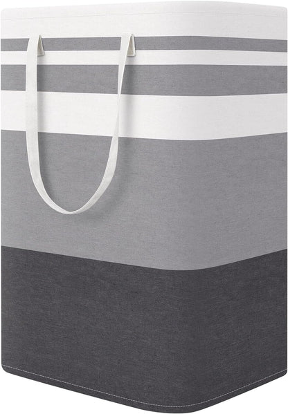 StorageRight Laundry Basket Hamper, 75L Collapsible Clothes Storage, Grey