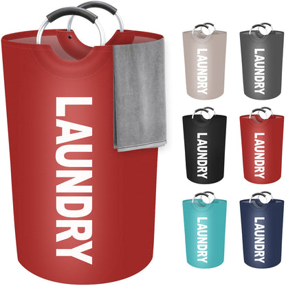 90L Large Laundry Basket, Dirty Clothes Waterproof Laundry Hamper, Red