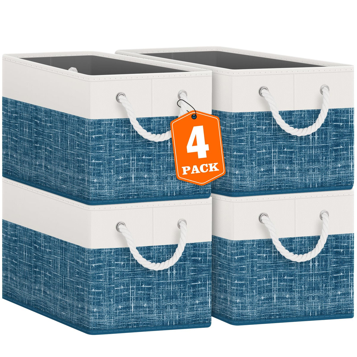 Fab totes Storage Bins Foldable Storage Baskets with Rope Handles