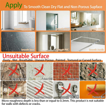 AVOKIHI Suction Cup Shower Caddy with 6 Hooks, No Drill Shower Shelf