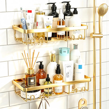 Moforoco Suction Cup Shower Caddy Shelf Organizer Rack, Black Bathroom Shelves Basket, Home Farmhouse Wall Inside Organization and Storage