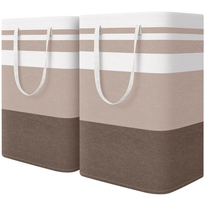 HomeHacks 2 Pack Large Laundry Baskets, Laundry Hampers Bags (Grey 75Lx2)