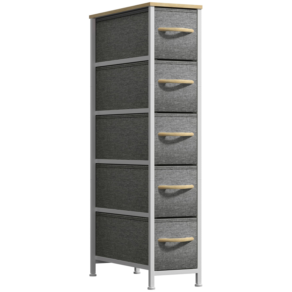 Sorbus 4-Drawer Narrow Dresser for Bedroom (Black/Charcoal)