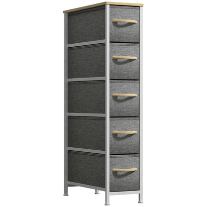 Sorbus 4-Drawer Narrow Dresser for Bedroom (Black/Charcoal)
