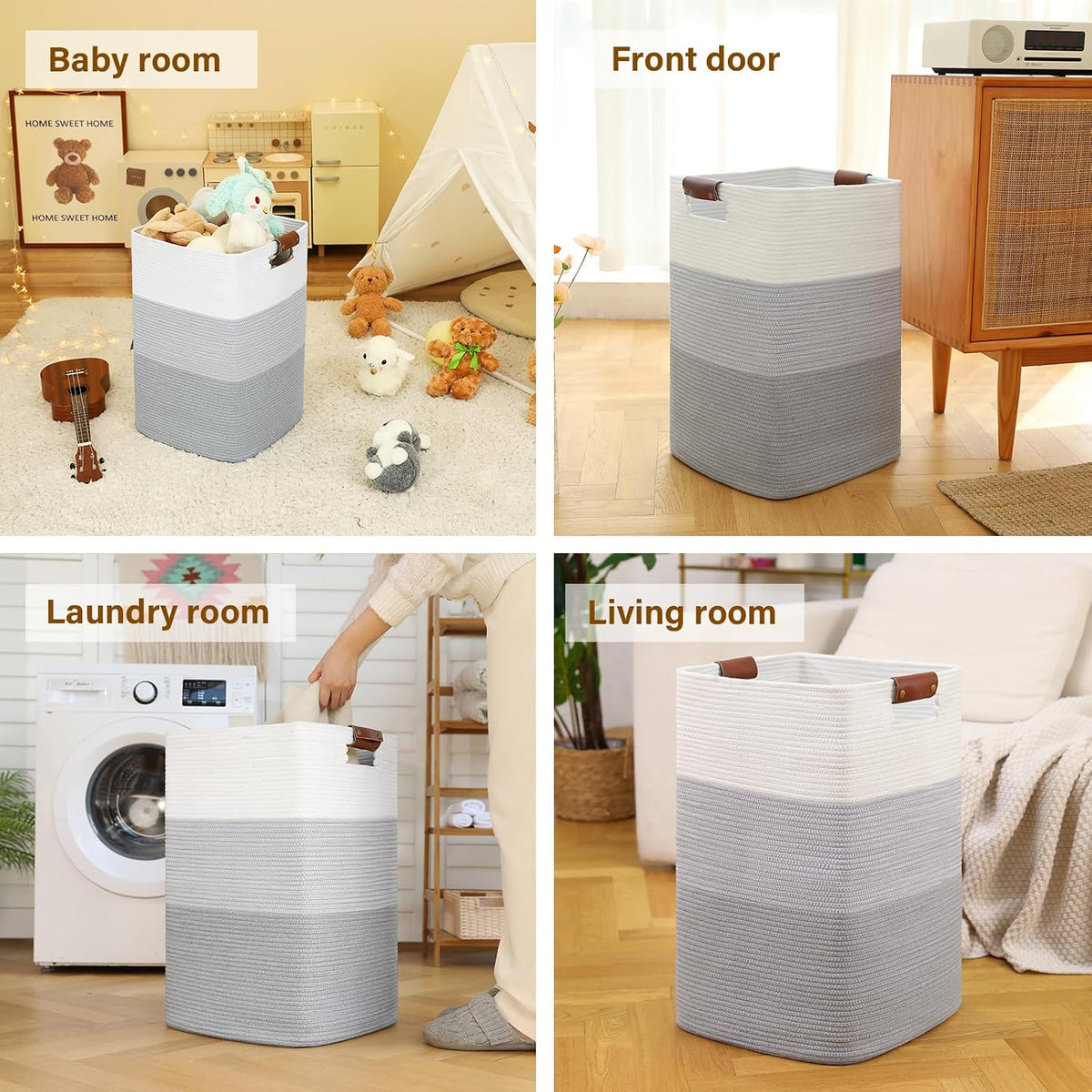 Laundry Hamper 96L Extra Large Laundry Basket, Woven Blanket Basket