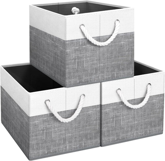 Fab totes Storage Bins Foldable Storage Baskets with Rope Handles