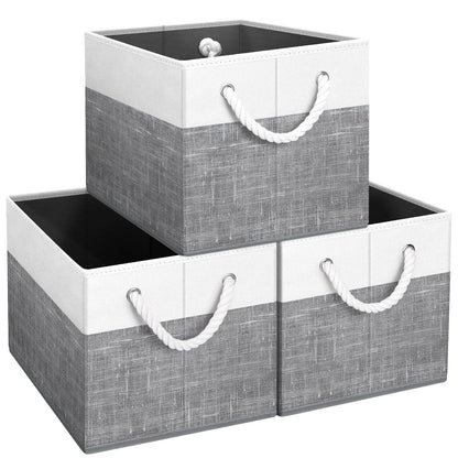 Fab totes Storage Bins Foldable Storage Baskets with Rope Handles