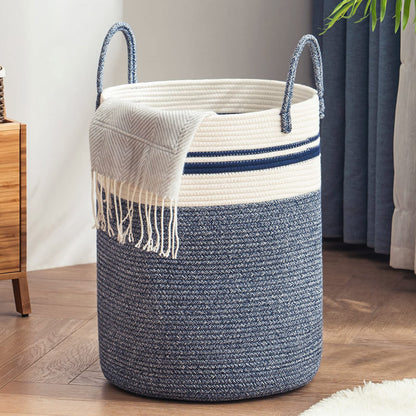 YOUDENOVA Jute Rope Laundry Hamper Basket, 58L Blanket Basket for Nursery