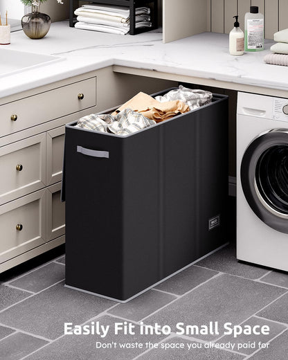 SOLEDI Large Laundry hamper 3 Section with Laundry Bag, XL Clothes Basket