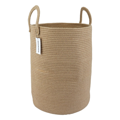 XUANGUO Cotton Rope Laundry Basket Hamper for Girls Kids Baby Nursery Pink