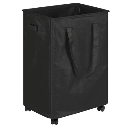 efluky Slim Laundry Hamper with Wheels, Rolling Laundry Basket for Clothes, Small Laundry Basket for Bedroom, Dorm and Laundry Room, 60L Beige