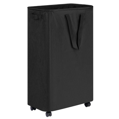 efluky Slim Laundry Hamper with Wheels, Rolling Laundry Basket for Clothes, Small Laundry Basket for Bedroom, Dorm and Laundry Room, 60L Beige