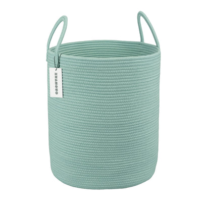 XUANGUO Cotton Rope Laundry Basket Hamper for Girls Kids Baby Nursery Pink