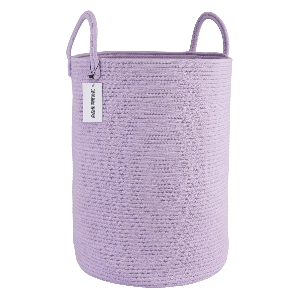 XUANGUO Cotton Rope Laundry Basket Hamper for Girls Kids Baby Nursery Pink
