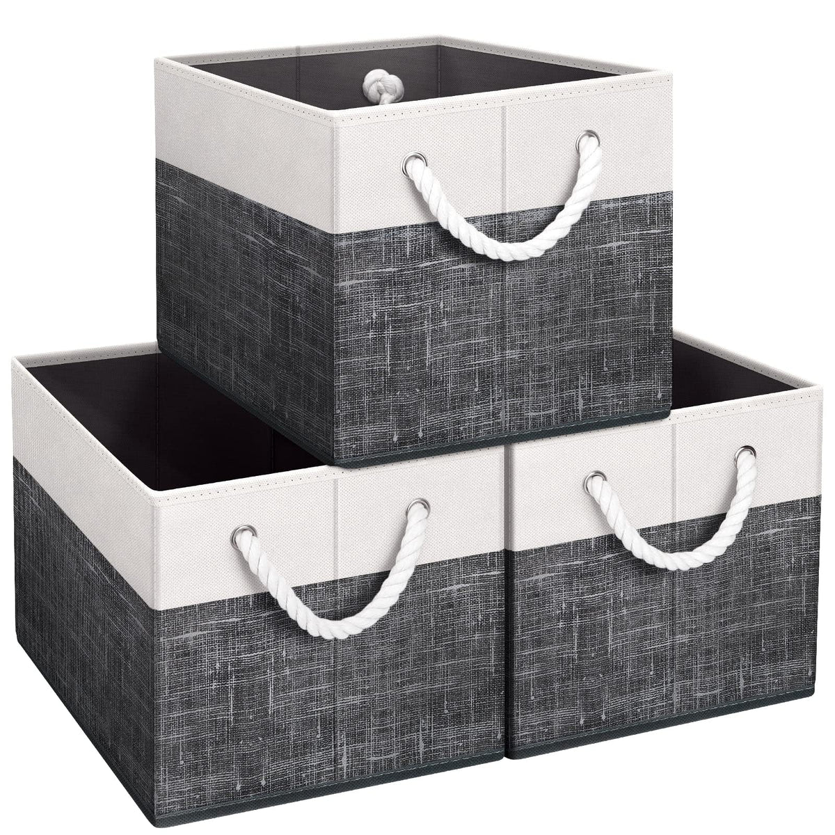 Fab totes Storage Bins Foldable Storage Baskets with Rope Handles