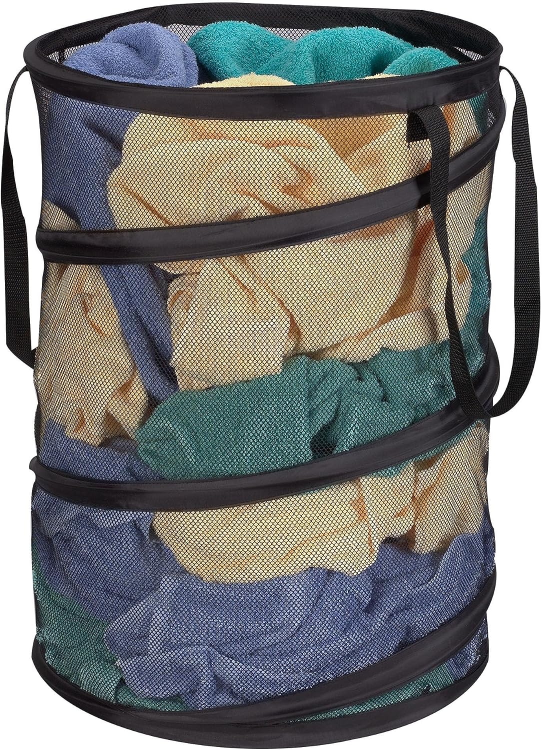 Household Essentials 2026 Pop-Up Collapsible Mesh Laundry Hamper | Black, 25" H