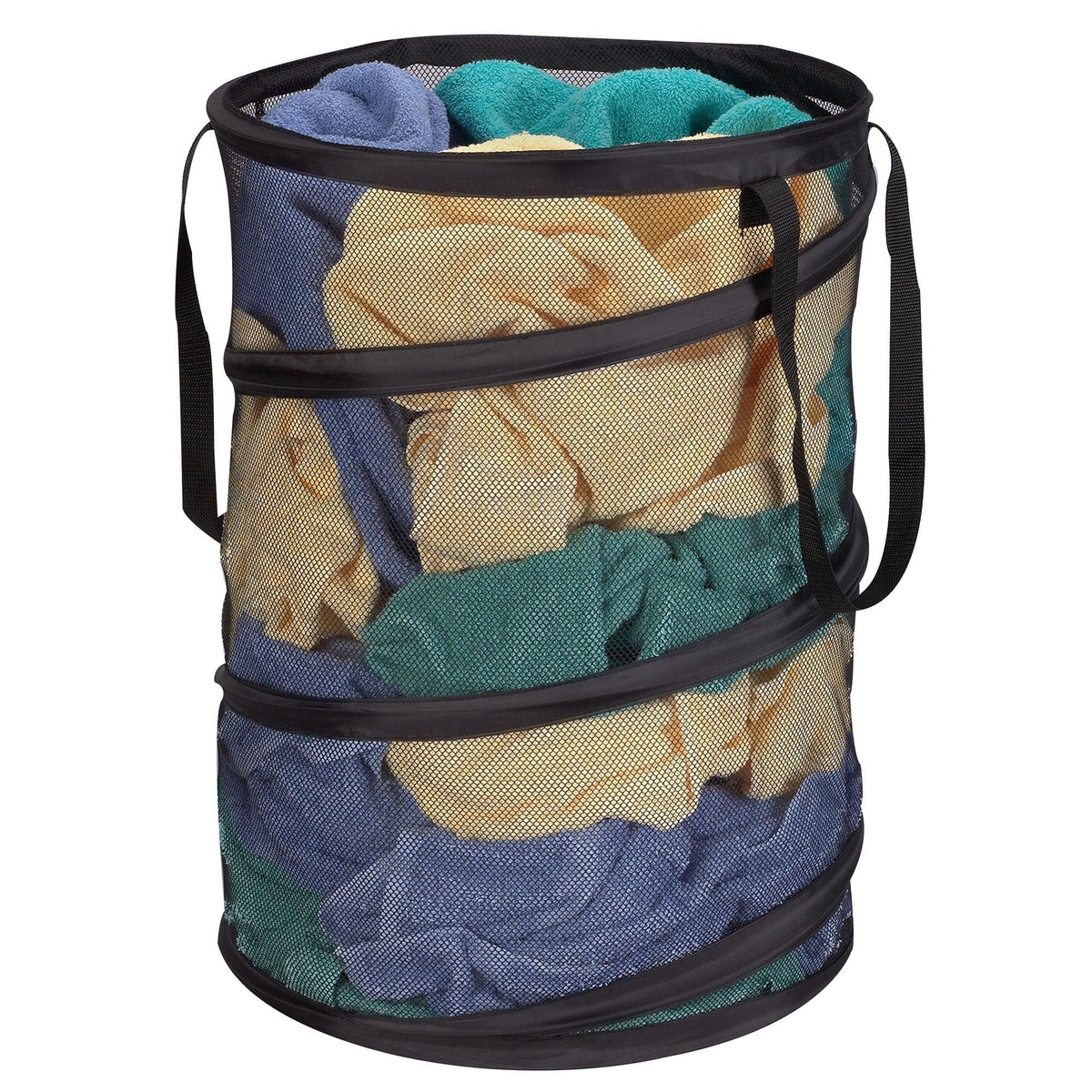 Household Essentials 2026 Pop-Up Collapsible Mesh Laundry Hamper | Black, 25" H