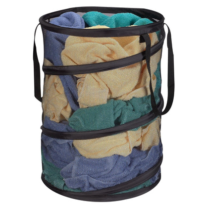 Household Essentials 2026 Pop-Up Collapsible Mesh Laundry Hamper | Black, 25" H