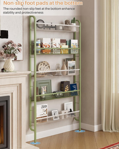 UMDONX Narrow 5-Tier Behind-the-Door Bathroom Storage Rack