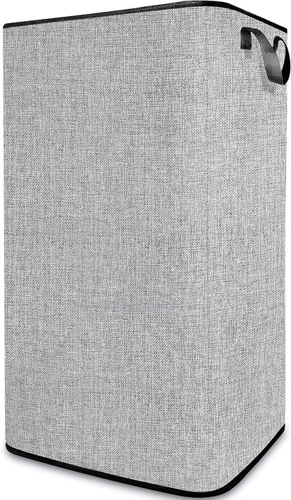 SNIGJAT Large Laundry Basket, 80 L Collapsible Tall Hamper with Handle Grey
